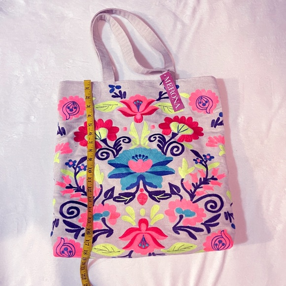 Large Embroidered Canvas Tote - Picture 5 of 8